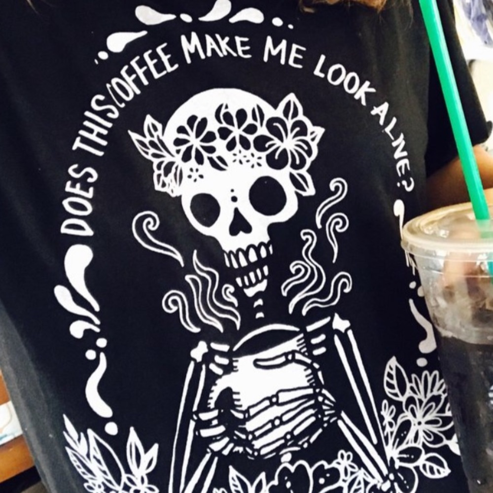 Coffee Skeleton Unisex T-Shirt by The Pine Torch